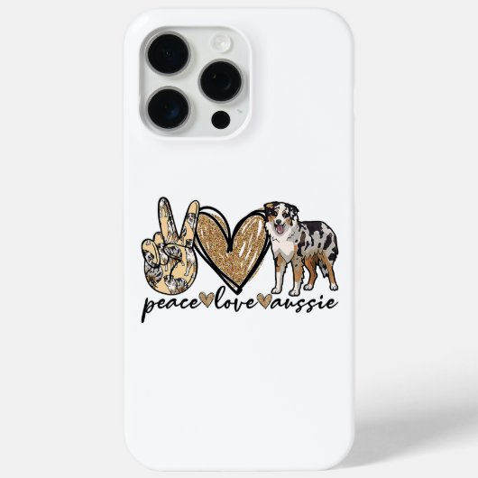 Vrede, Liefde, Aussie, Australische Herdershond, H Case-Mate iPhone Case (Achterkant)