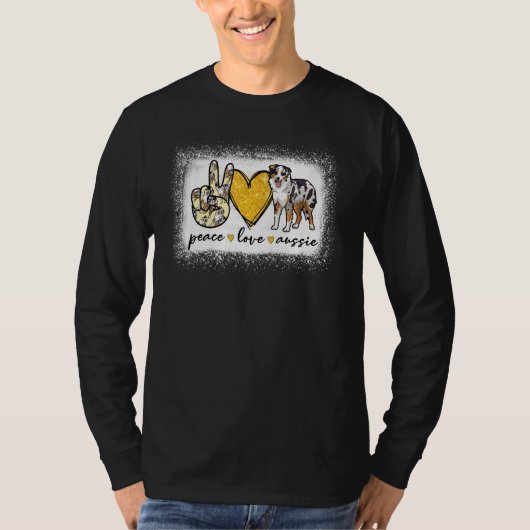Vrede Liefde Aussie Gebleekte Australische Herder T-shirt (Voorkant)