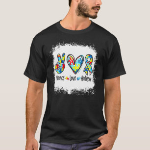 Vrede Liefde Autisme Bewustzijn Maand Steun Geblee T-shirt
