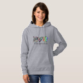 Vrede, liefde, autisme hoodie (Voorkant volledig)