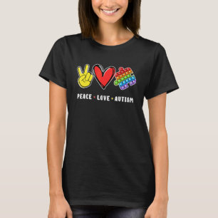 Vrede Liefde Autisme Pop Het Puzzel Fidget Speelgo T-shirt