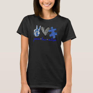 Vrede Liefde Autisme Steun Puzzel Autisme Bewustzi T-shirt