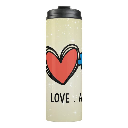 Vrede Liefde Autisme Thermosbeker (Voorkant)