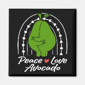 Vrede Liefde Avocado Grappige Retro Avocado Fruit Magneet (Voorkant)