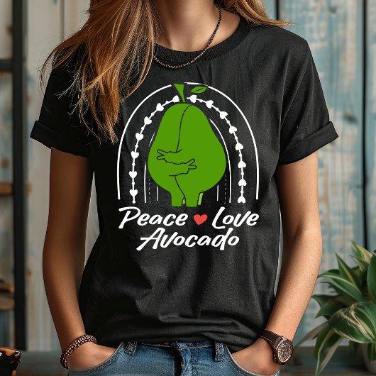 Vrede Liefde Avocado Grappige Retro Avocado Fruit T-shirt