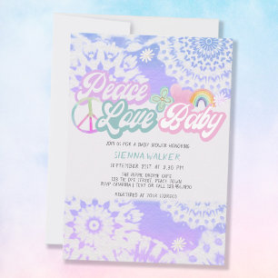 Vrede Liefde Baby Groovy Pastelkleurige Tie Dye Ba Kaart