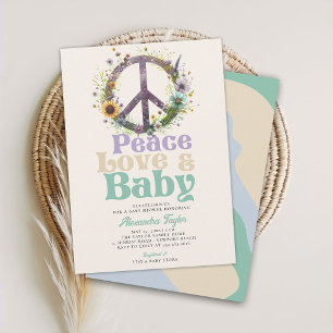 Vrede Liefde Baby Wildbloemen Neutraal Baby shower Kaart
