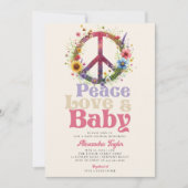 Vrede Liefde Baby Wildbloemen Retro Baby Meisje Do Kaart (Voorkant)