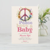Vrede Liefde Baby Wildbloemen Retro Baby Meisje Do Kaart (Staand voorkant)