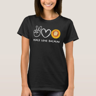Vrede, liefde Bacalao Retro Bacalao Lover Food Lov T-shirt