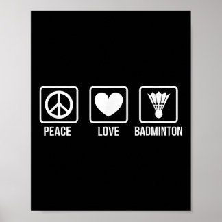 Vrede Liefde Badminton Badminton Speler Shuttle Sp Poster