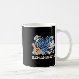 Vrede Liefde Badminton Liefhebber Luipaardprint Me Koffiemok