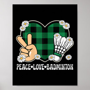 Vrede Liefde Badminton Liefhebber Outfit Vrouwen M Poster