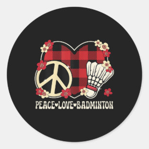 Vrede Liefde Badminton Liefhebber Outfit Vrouwen M Ronde Sticker