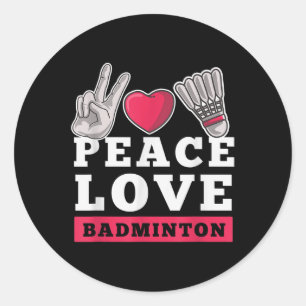 Vrede Liefde Badminton Speler Hart Shuttle Sport P Ronde Sticker