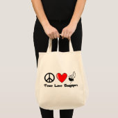 Vrede, liefde, Bagpipes Tote Bag (Voorkant (product))
