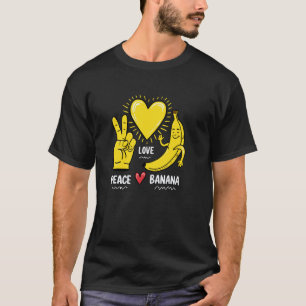 Vrede Liefde Bananen, Verse Banaan Leuke Fruit Lie T-shirt