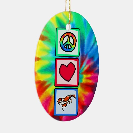 Vrede, liefde, banners keramisch ornament (Rechts)