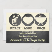 Vrede Liefde Barbecue Uitnodiging (Voorkant)