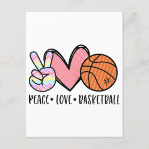 Vrede Liefde Basketbal Hart voor Vrouwen Tiener Tw Informatiekaartje