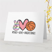 Vrede Liefde Basketbal Hart voor Vrouwen Tiener Tw Kaart (Gele Bloem)