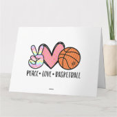 Vrede Liefde Basketbal Hart voor Vrouwen Tiener Tw Kaart (Achterkant)