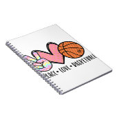 Vrede Liefde Basketbal Hart voor Vrouwen Tiener Tw Notitieboek (Rechterzijde)