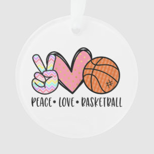 Vrede Liefde Basketbal Hart voor Vrouwen Tiener Tw Ornament