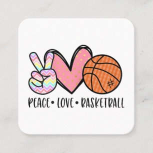 Vrede Liefde Basketbal Hart voor Vrouwen Tiener Tw Vierkante Visitekaartje