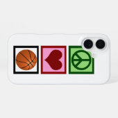 Vrede Liefde Basketbal iPhone 16 Hoesje (Achterkant horizontaal)