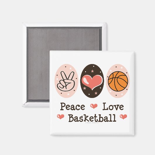 Vrede Liefde Basketbal Magneet (Voorkant / Achterkant)