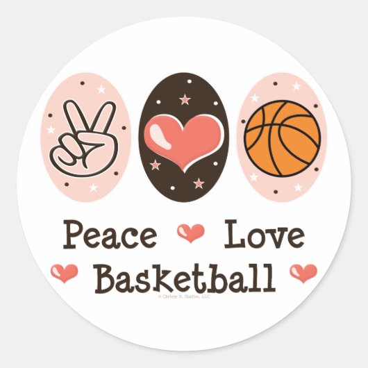 Vrede Liefde Basketbal Stickers (Voorkant)