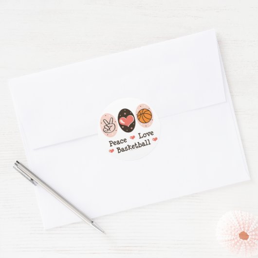 Vrede Liefde Basketbal Stickers (Envelop)