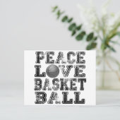 Vrede, liefde, Basketball Briefkaart (Staand voorkant)