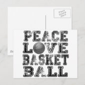Vrede, liefde, Basketball Briefkaart (Voorkant / Achterkant)