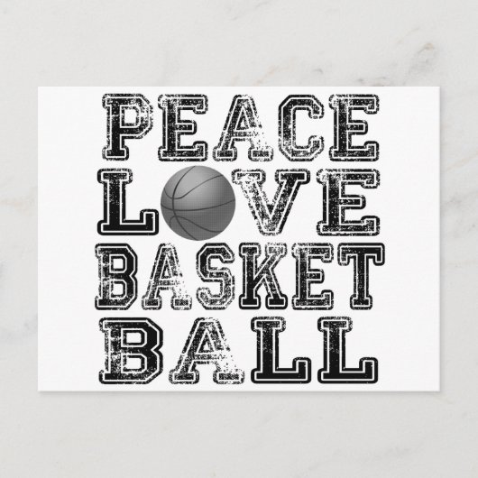 Vrede, liefde, Basketball Briefkaart (Voorkant)