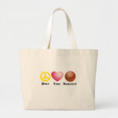 Vrede, liefde, Basketball Grote Tote Bag (Voorkant)