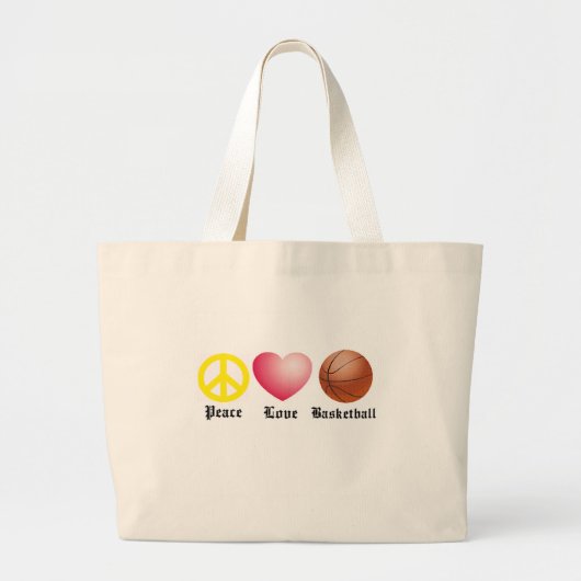 Vrede, liefde, Basketball Grote Tote Bag (Voorkant)