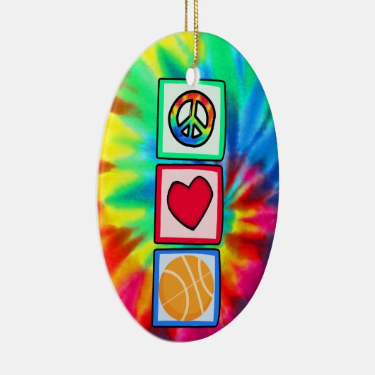Vrede, liefde, Basketball Keramisch Ornament (Rechts)