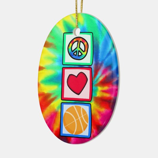 Vrede, liefde, Basketball Keramisch Ornament (Links)