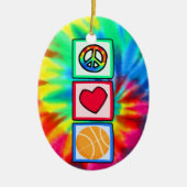 Vrede, liefde, Basketball Keramisch Ornament (Voorkant)