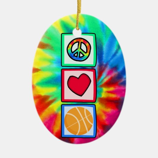 Vrede, liefde, Basketball Keramisch Ornament (Voorkant)