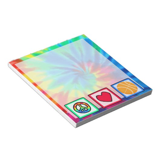 Vrede, liefde, Basketball Notitieblok (Schuin)