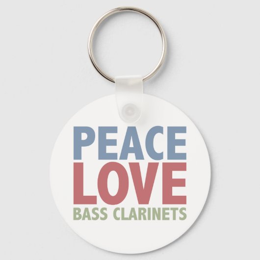Vrede Liefde Bass Klarinetten Sleutelhanger (Voorkant)