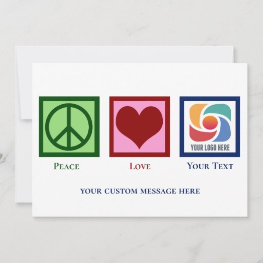 Vrede Liefde Bedrijf Logo Aangepaste Kerstmis Feestdagenkaart (Voorkant)