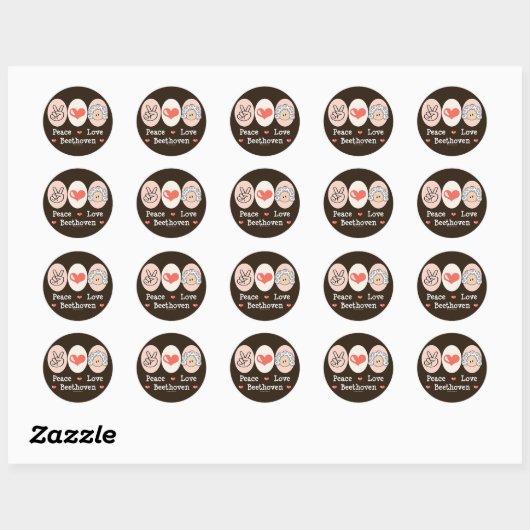 Vrede Liefde Beethoven Stickers (Vel)