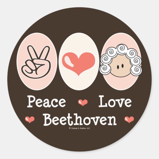 Vrede Liefde Beethoven Stickers (Voorkant)
