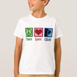 Vrede Liefde Bergbeklimmen Kinder T-shirt<br><div class="desc">Peace Love Climb geschreven onder een groen vredesteken, een rood hart, en een rockklimmer die een berg beklimt. Een groot geschenk voor een atleet in extreme sport.</div>