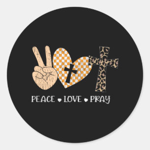 Vrede Liefde Bid Christelijk Geloof Geschenk Voor Ronde Sticker