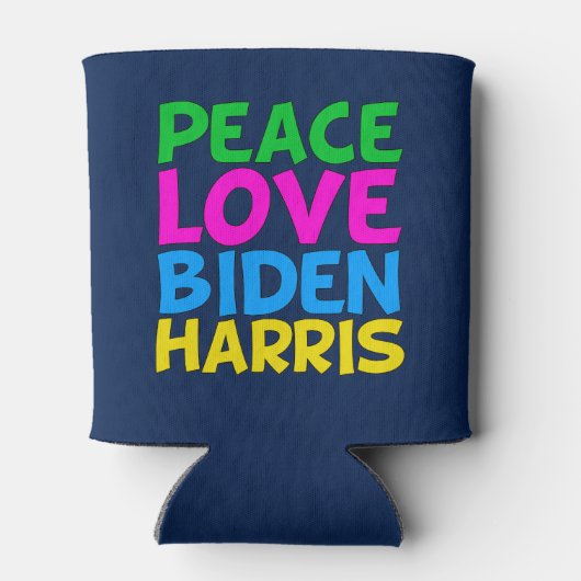 Vrede Liefde Biden Harris Schattig 2024 Verkiezing Blikjeskoeler (Achterkant)